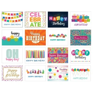 Bulk Birthday Cards - Birthday Theme Blank Interior Variety Packs - 32 Cards PSD FILES